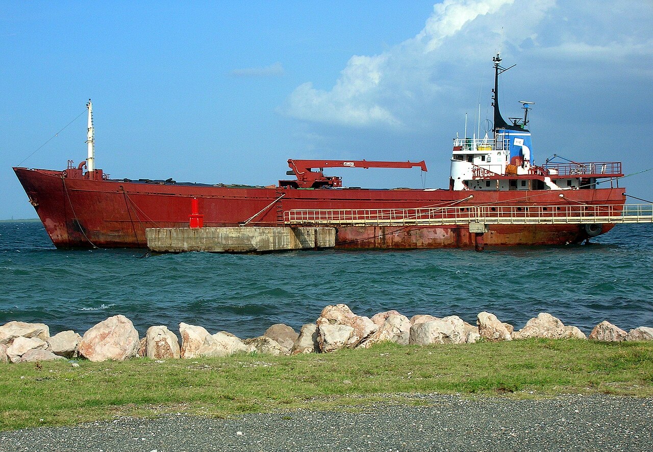 Cargo ship for export logistics